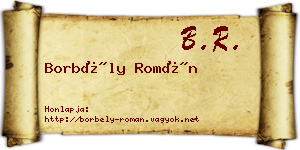 Borbély Román névjegykártya