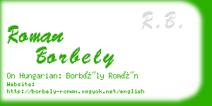 roman borbely business card